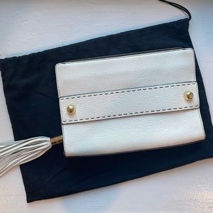 Milly -  White Soft Leather Clutch